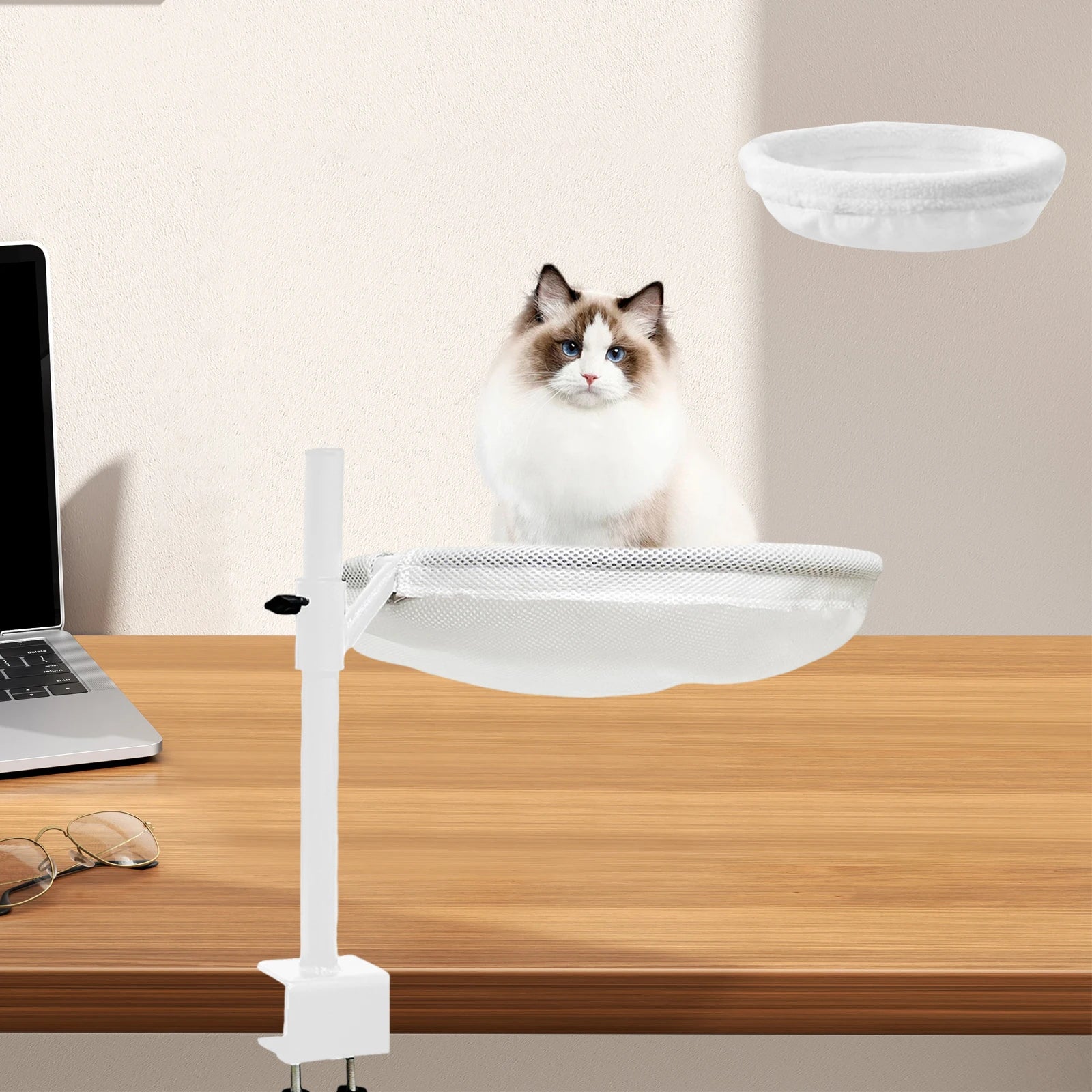 Modern Desk Mount Cat Bed 360 Rotating Indoor Perch