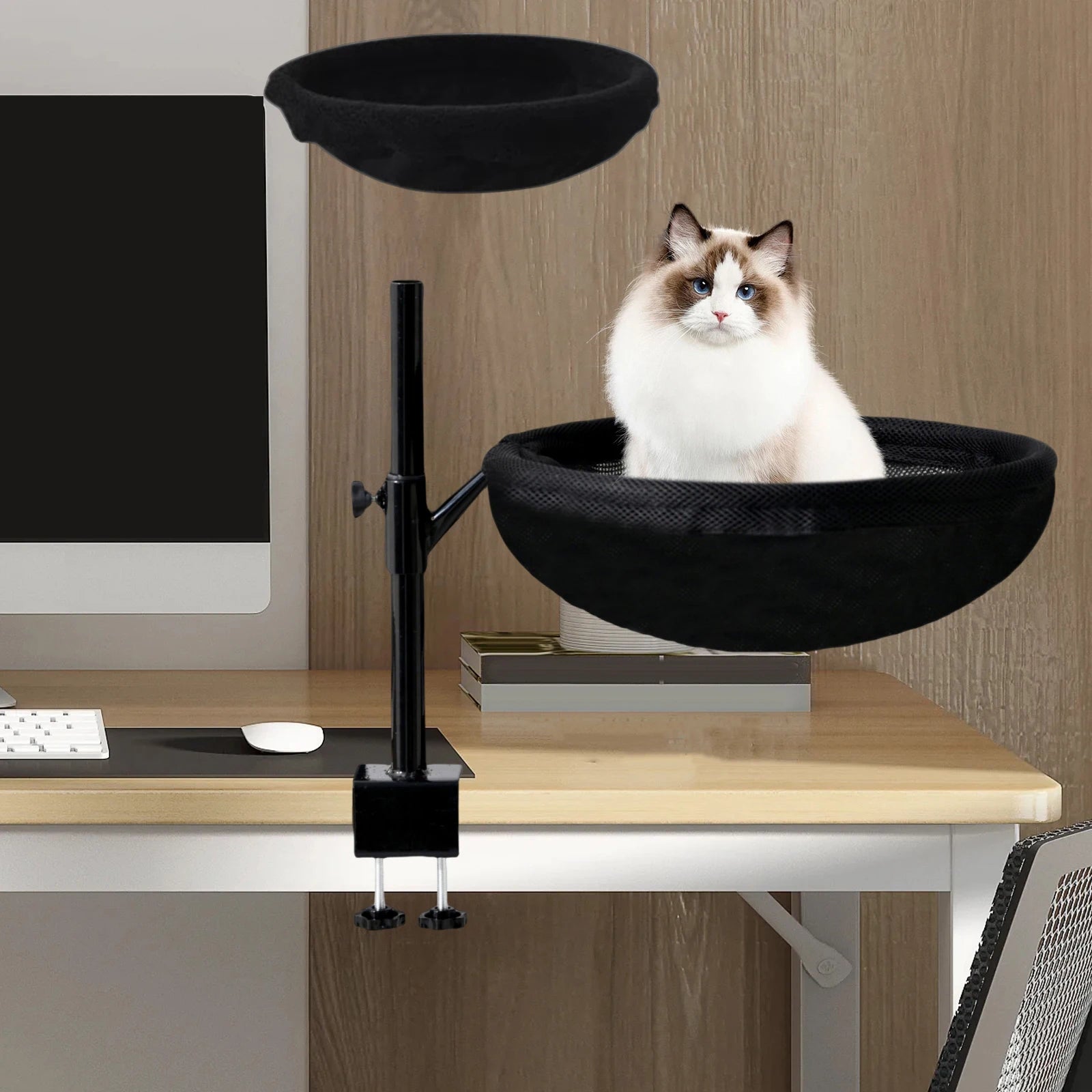 Modern Desk Mount Cat Bed 360 Rotating Indoor Perch