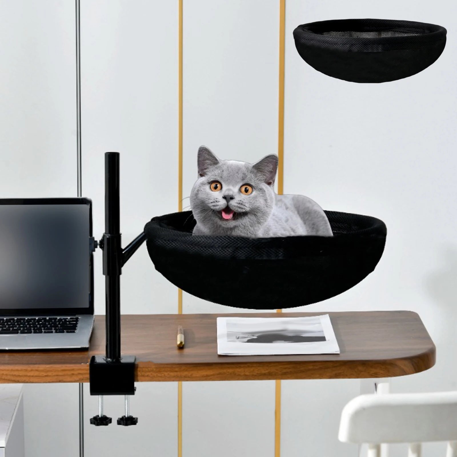 Modern Desk Mount Cat Bed 360 Rotating Indoor Perch
