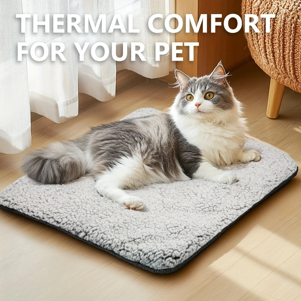 Self-Heating Pet Blanket Pad – Washable Thermal Cat Mat