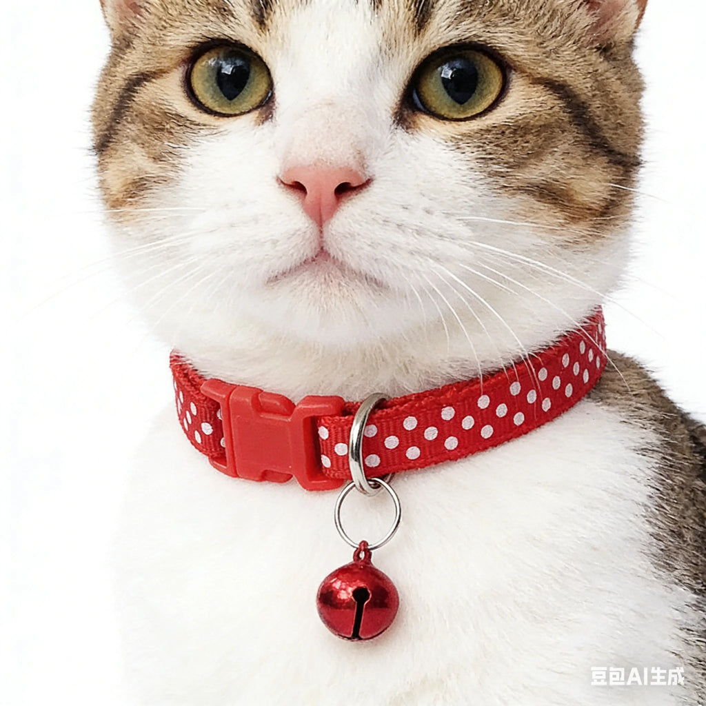 6-Pack Cute Adjustable Cat Collars Bell Polyester Small Dogs