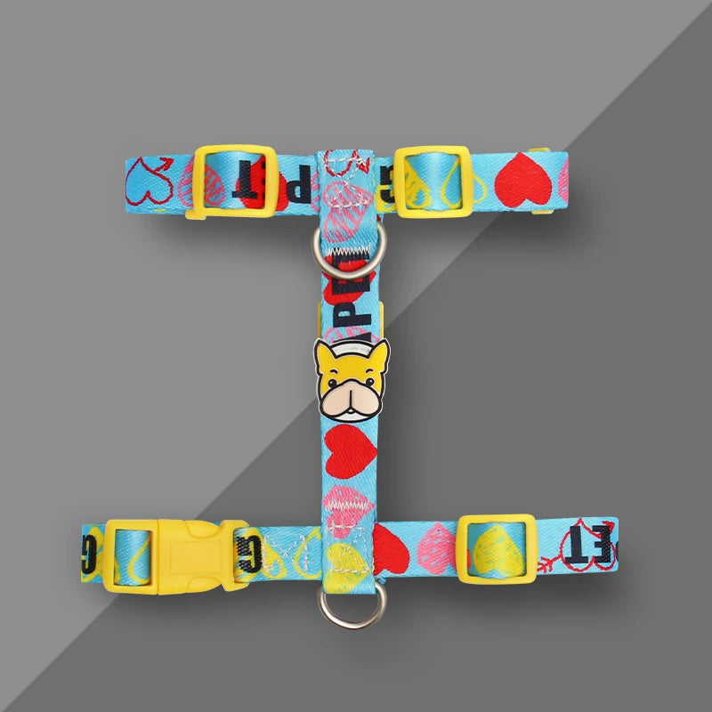 Dog Harness Leash Set Striped Cute Adjustable No Pull Vest Small Medium Puppy