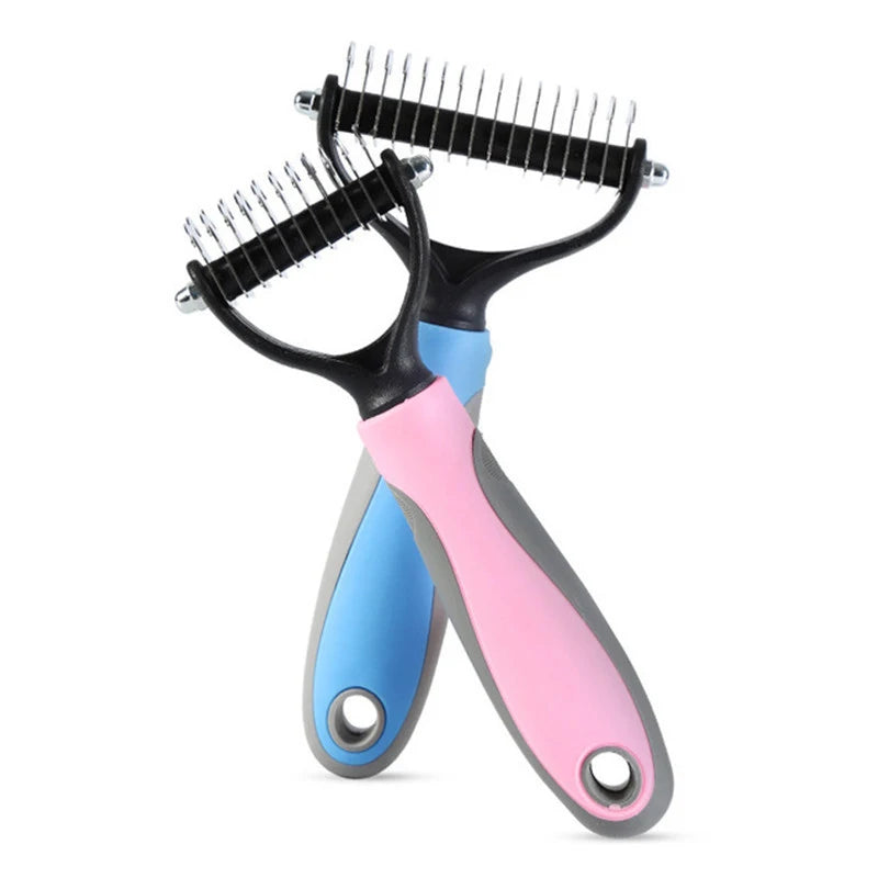 Double-Sided Dog Brush Hair Removal Detangling Comb Grooming Tool