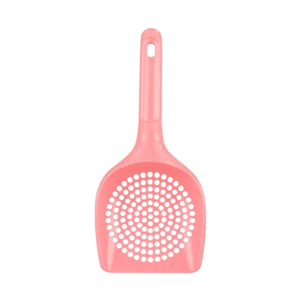 Plastic cat litter scoop with perforated base, pink. PawJoyKwT