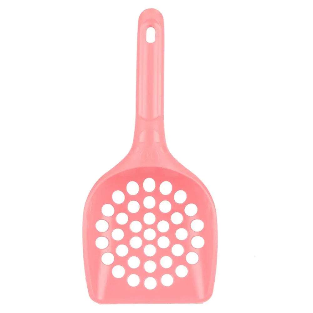 Plastic cat litter scoop with perforated base, pink. PawJoyKwT