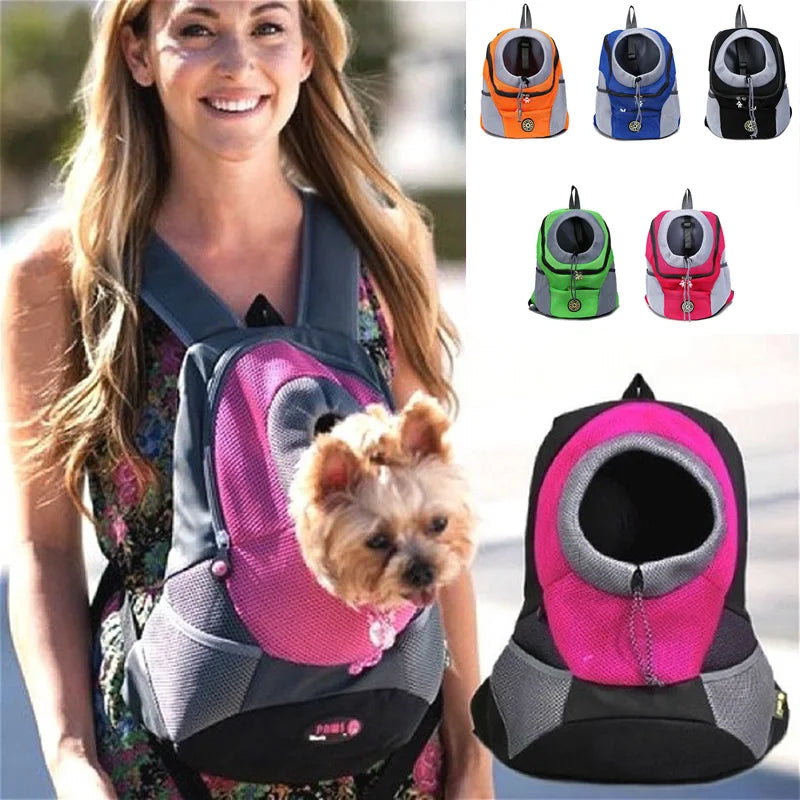 Double Shoulder Mesh Backpack Carrier for Cats Dogs