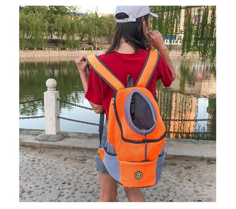Double Shoulder Mesh Backpack Carrier for Cats Dogs