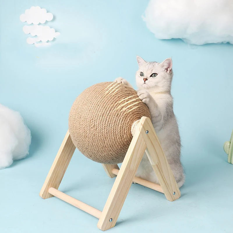 Sisal Rope Cat Scratching Ball Toy - Claw Grinding for Cats and Kittens