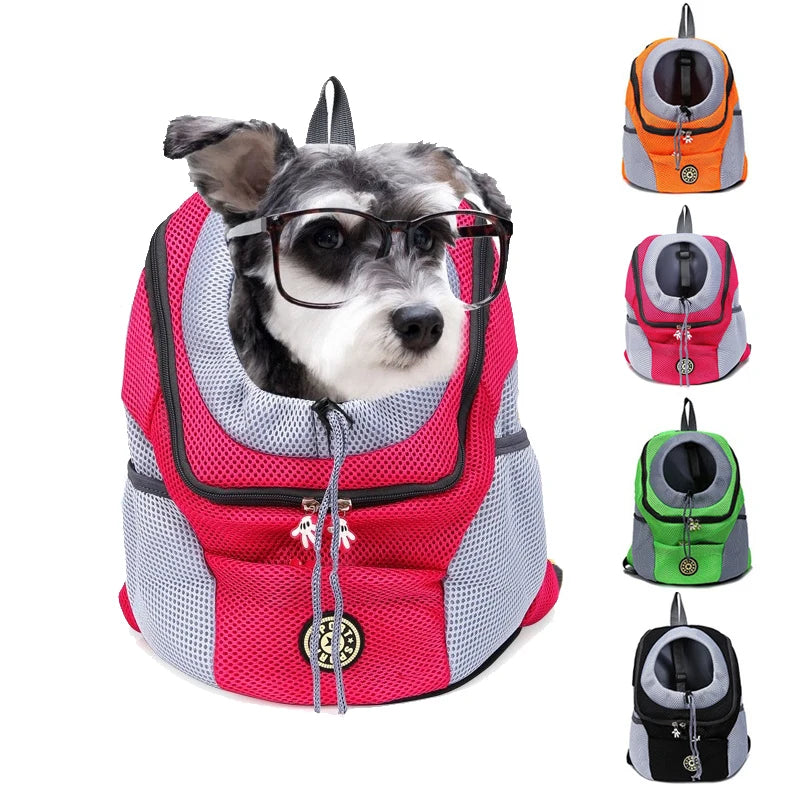 Double Shoulder Mesh Backpack Carrier for Cats Dogs