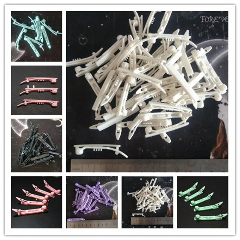 Pet hair clip set, white hairpins with prong clips