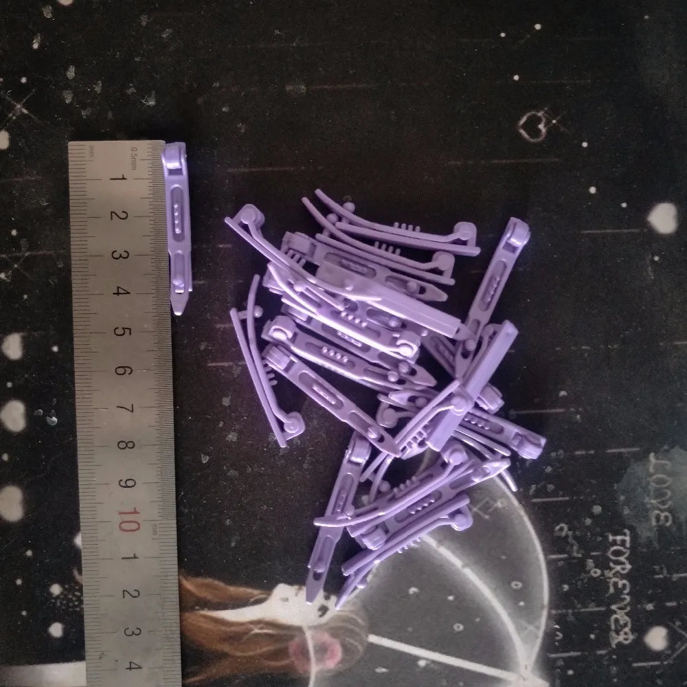 Pet hair clip set, purple hairpins with prong clips