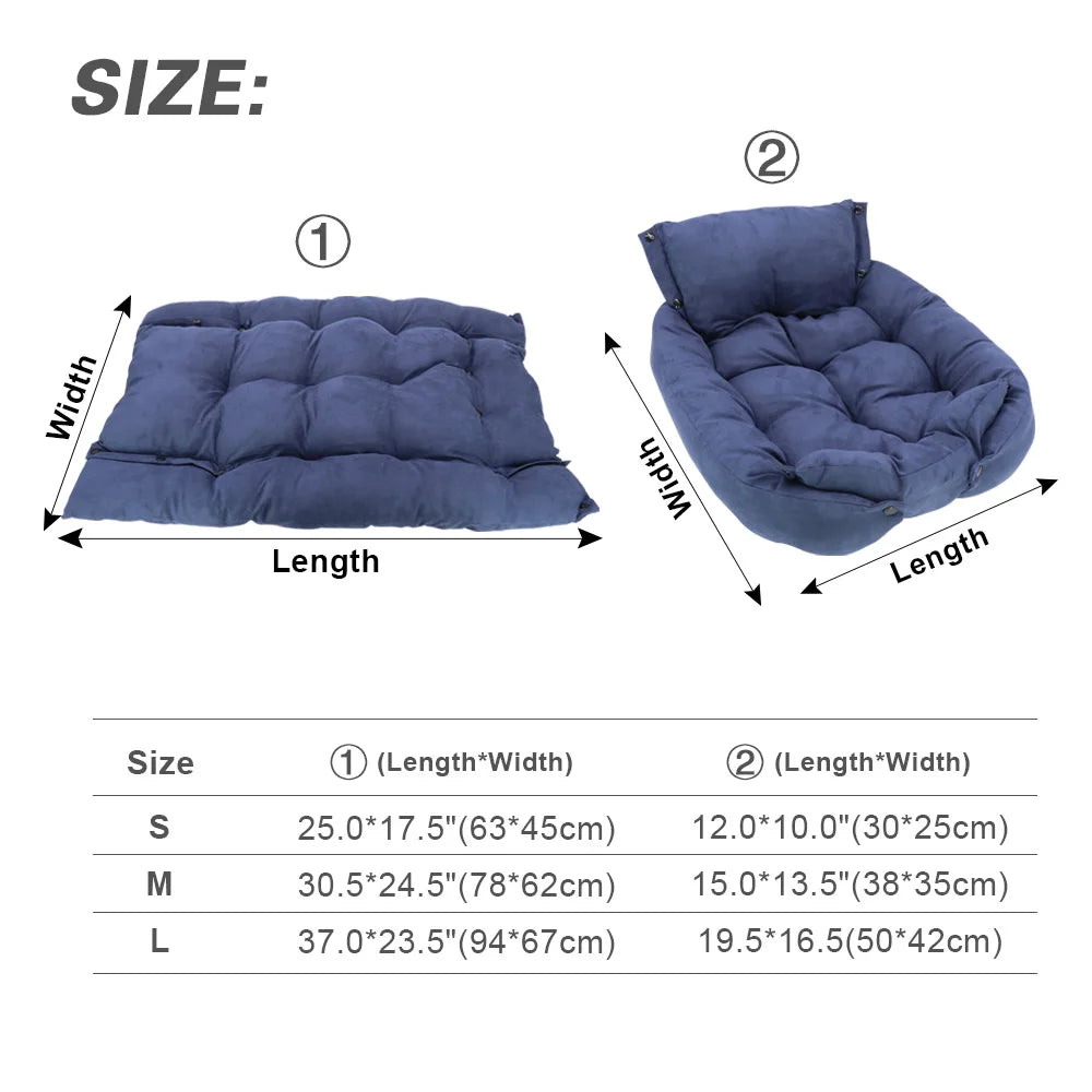 3 in 1 Dog Cat Sofa Bed Warm Winter Puppy Nest