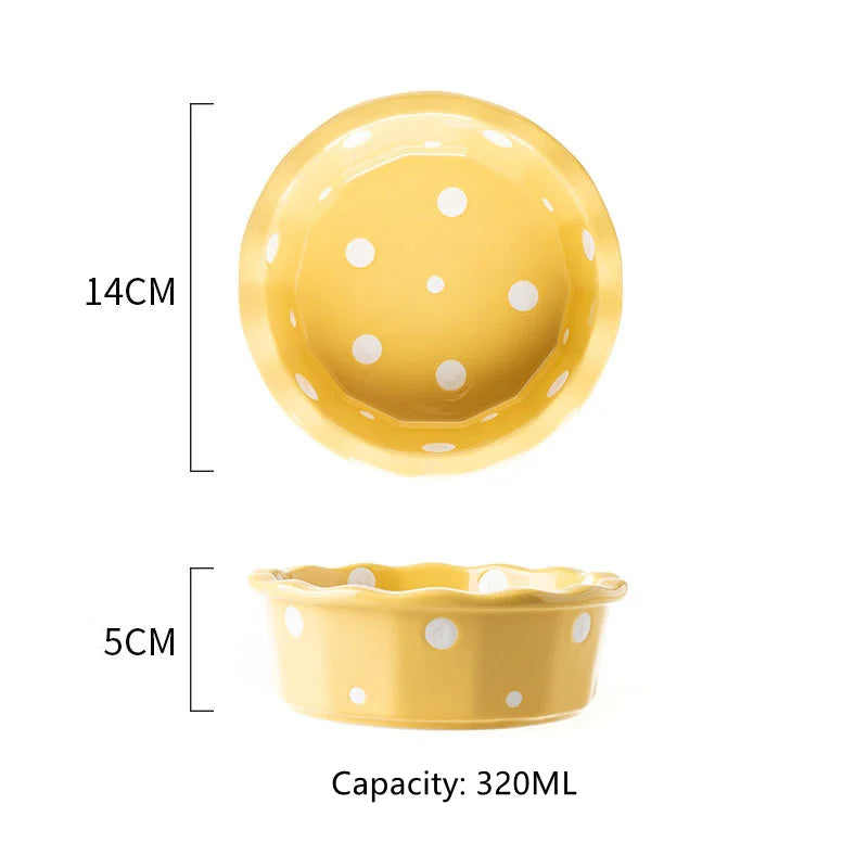 Raised Ceramic Double Bowl Wooden Stand for Cats and Dogs