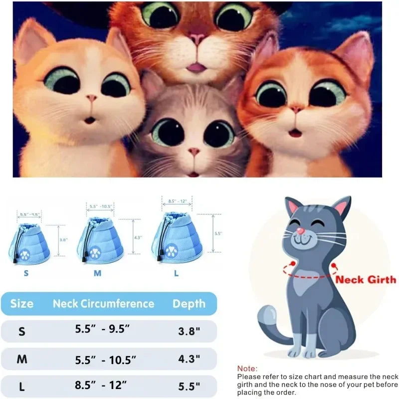 Soft Cat Cone Collar Recovery Elizabethan Post Surgery Pets