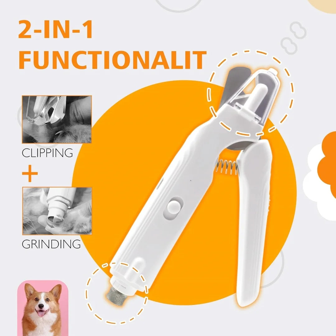 Quiet Pet Nail Grinder with Dual LED Lights
