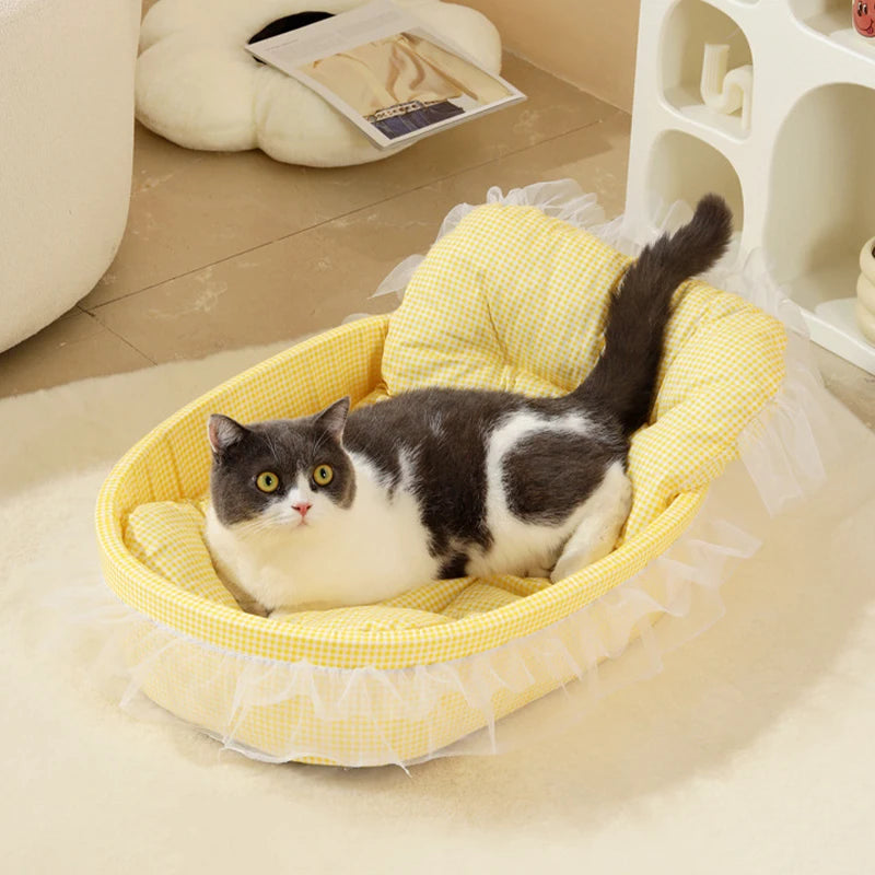 Cute Princess Cat Litter Mat All Season Non-Sticky Pet Sofa