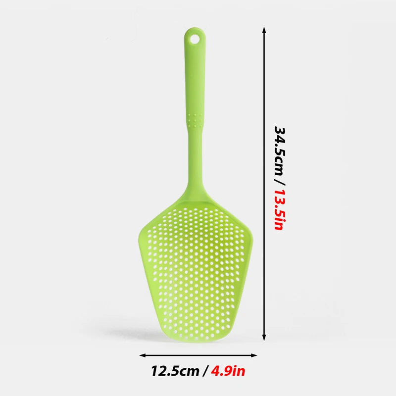 Large cat litter scoop sifter dimensions: 12.5cm/4.9in wide, 34.5cm/13.5in tall