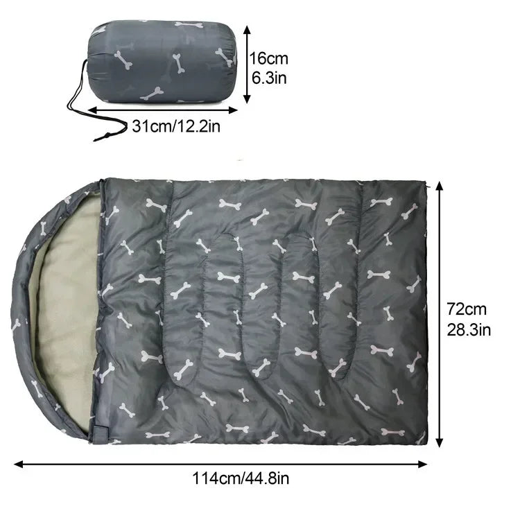 Warm Dog Sleeping Bag Camping Bed Mat for Medium Dogs