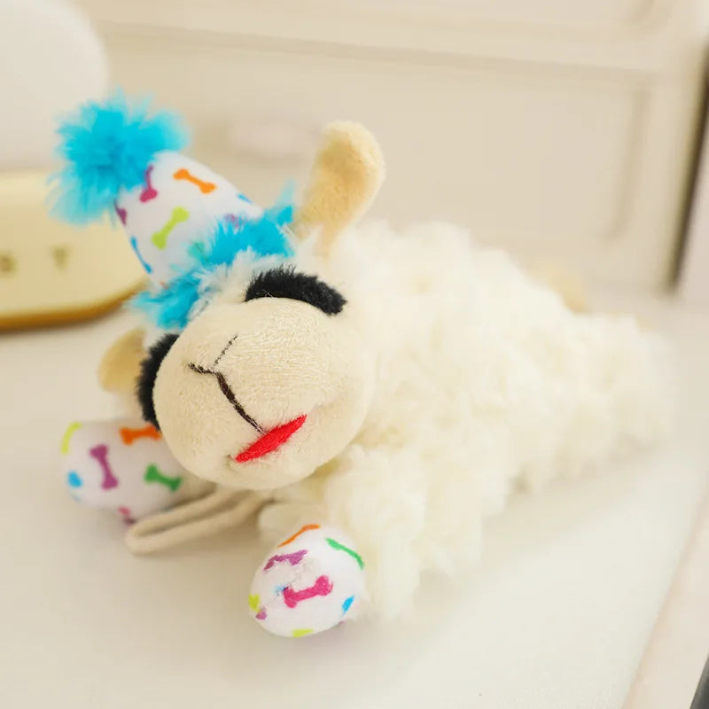 Squeaky Lamb Alpaca Plush Interactive Toy for Dogs Pets