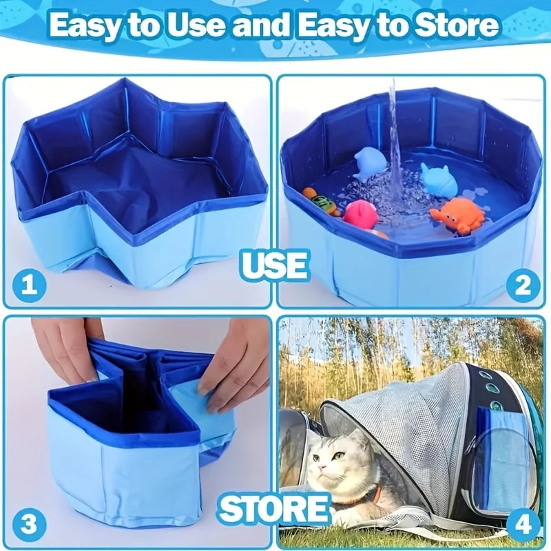 Outdoor Blue Water Play Pool for Pets | PawJoyKwT