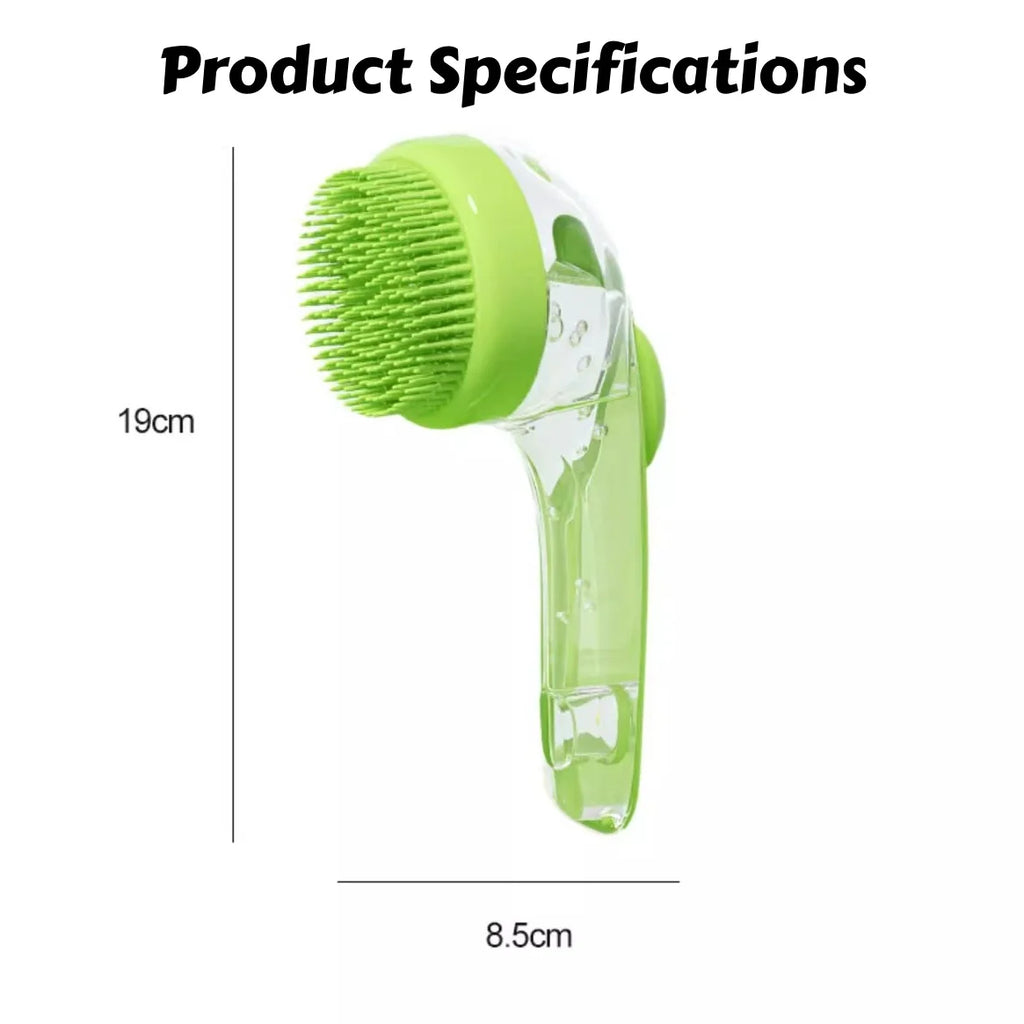 2-in-1 Pet Grooming Brush Massage Bath Scrubbing Tool Dogs Cats Gentle Wash