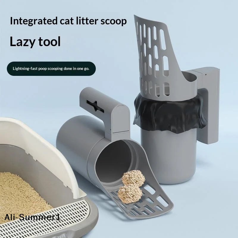 Cat Litter Scoop with Refill Bag Self-Cleaning Filter Picker