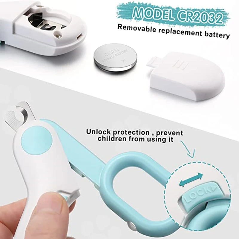 Professional Cat Nail Clipper LED Light Dog Grooming Claw Scissors