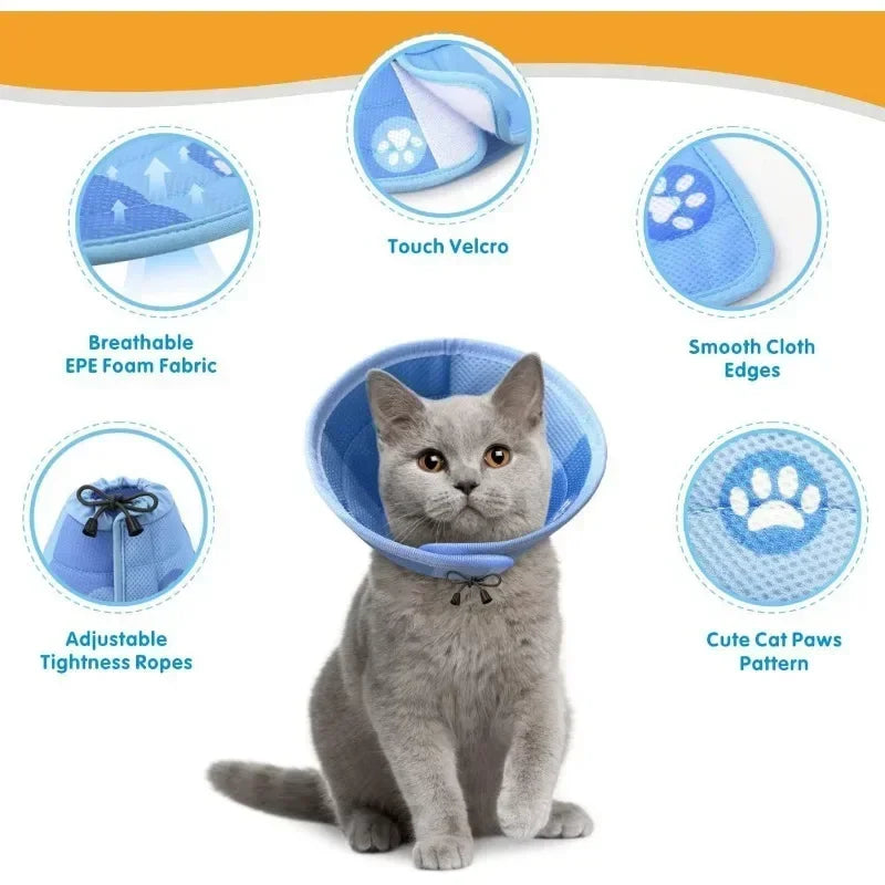 Soft Cat Cone Collar Recovery Elizabethan Post Surgery Pets