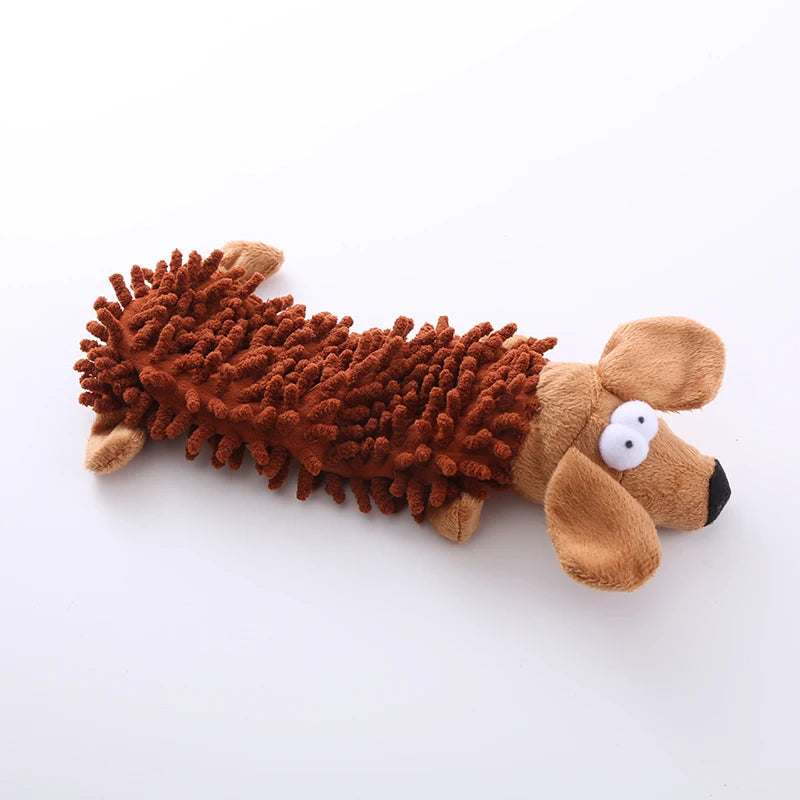 Squeaky Plush Mop Frog Hippo Teeth Grinding Toy for Dogs
