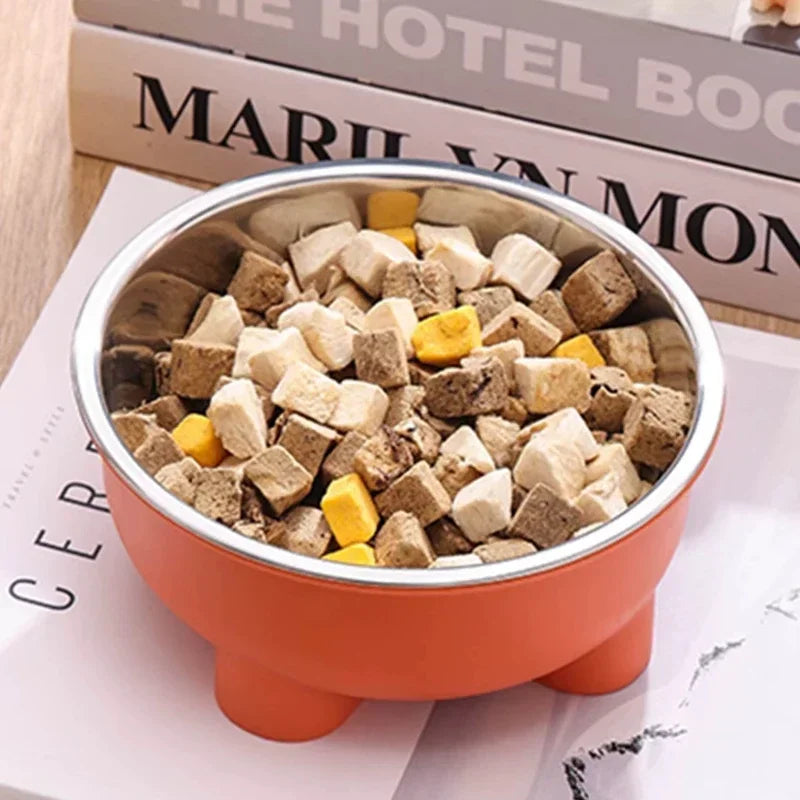 Four-Legged Stainless Steel Anti-Slip Dog & Cat Bowl