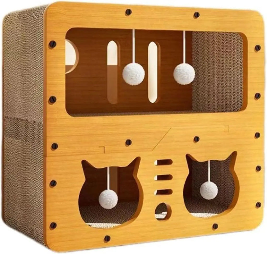 Two-Layer Cat House Bed Scratching Board Eco Friendly Indoor