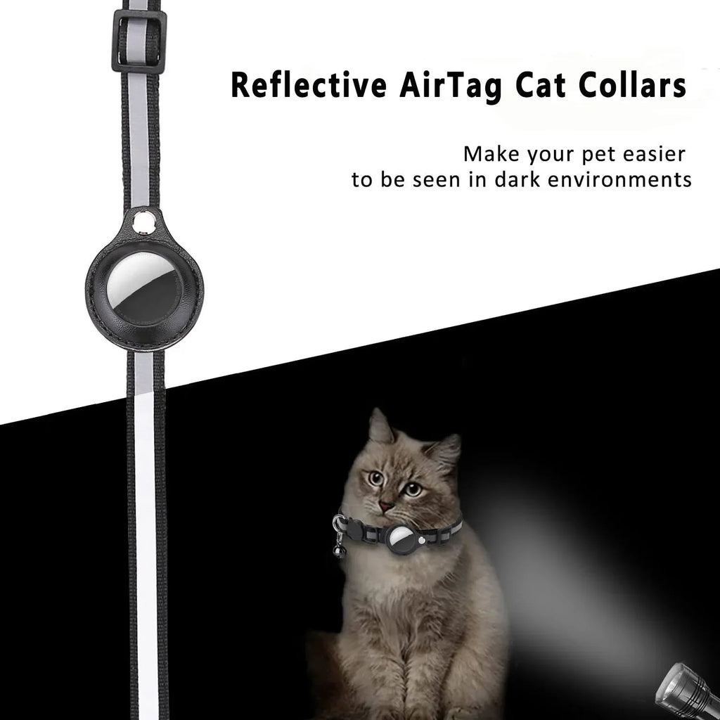 Waterproof Breakaway Cat Collar Bell Reflective AirTag Holder