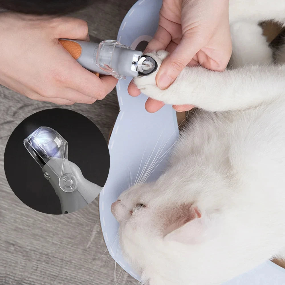 Professional Pet Nail Clipper Scissors LED Light Cat Dog Toeclaw Cutter
