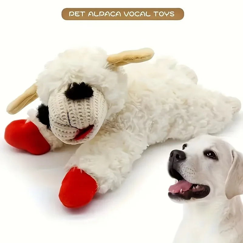 Squeaky Lamb Alpaca Plush Interactive Toy for Dogs Pets