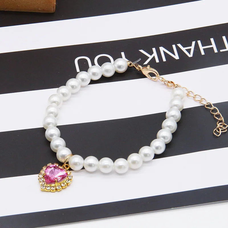 Cute Pearl Cat Collar Adjustable Kitten Necklace Summer