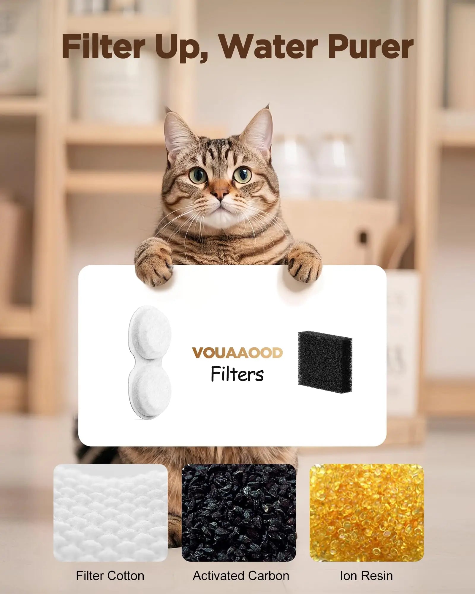 2.4L Cat Water Fountain LED Light Water Level Window
