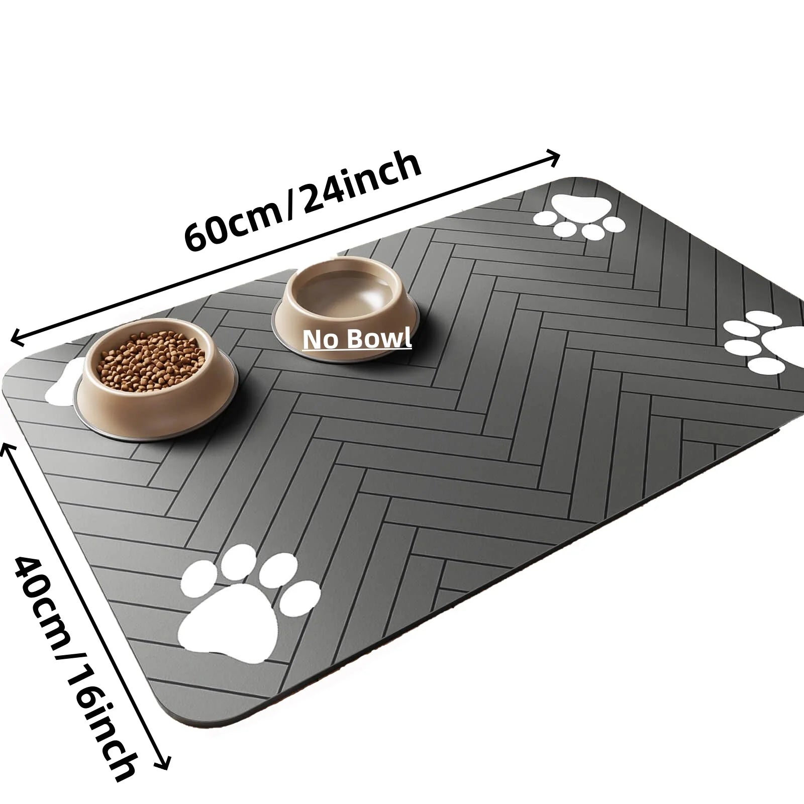 Absorbent Pet Placemat Waterproof Rubber Backing Quick Dry
