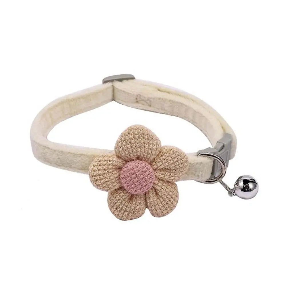 Cute Flower Bell Cat Collar Adjustable Teddy Dog Pets