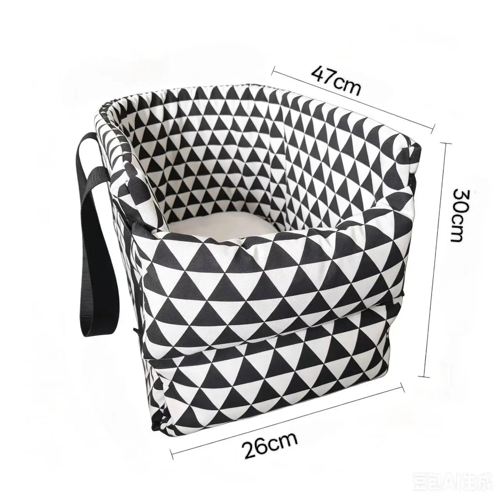 Portable Car Pet Carrier Handheld Safety Seat Cats Dogs Travel Secure