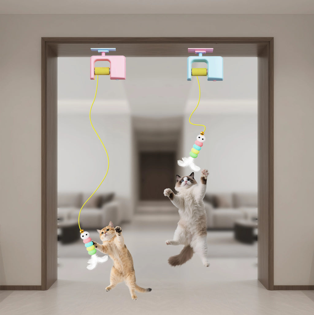 Caterpillar & Bird Self-Play Hanging Toy for Cats | PawJoyKwT