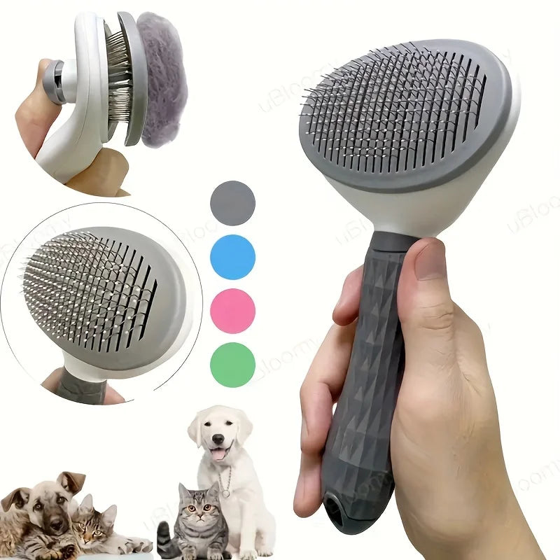 One-Click Float Hair Removal Slicker Brush for Pets Grooming
