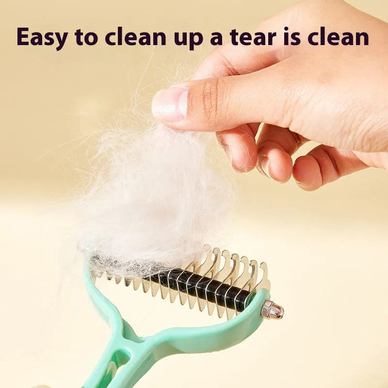 Double-Sided Stainless Steel Cat Fur Knot Cutter Comb