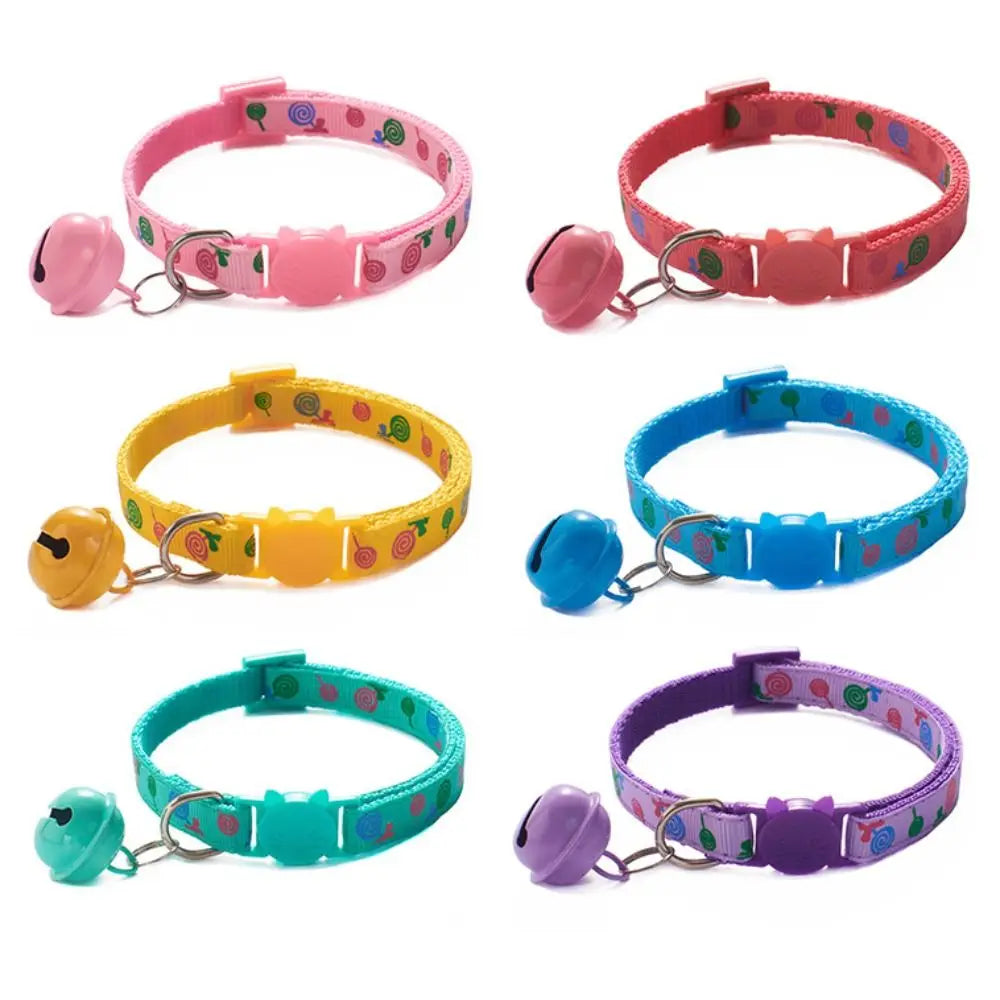 Cartoon Cat Collar Adjustable Kitten Necklace Bell Pendant