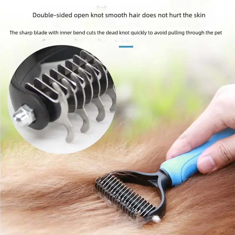 Dog Cat Hair Remover Brush for Matted and Curly Coats