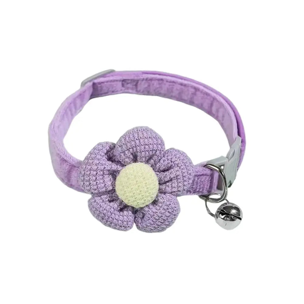 Cute Flower Bell Cat Collar Adjustable Teddy Dog Pets