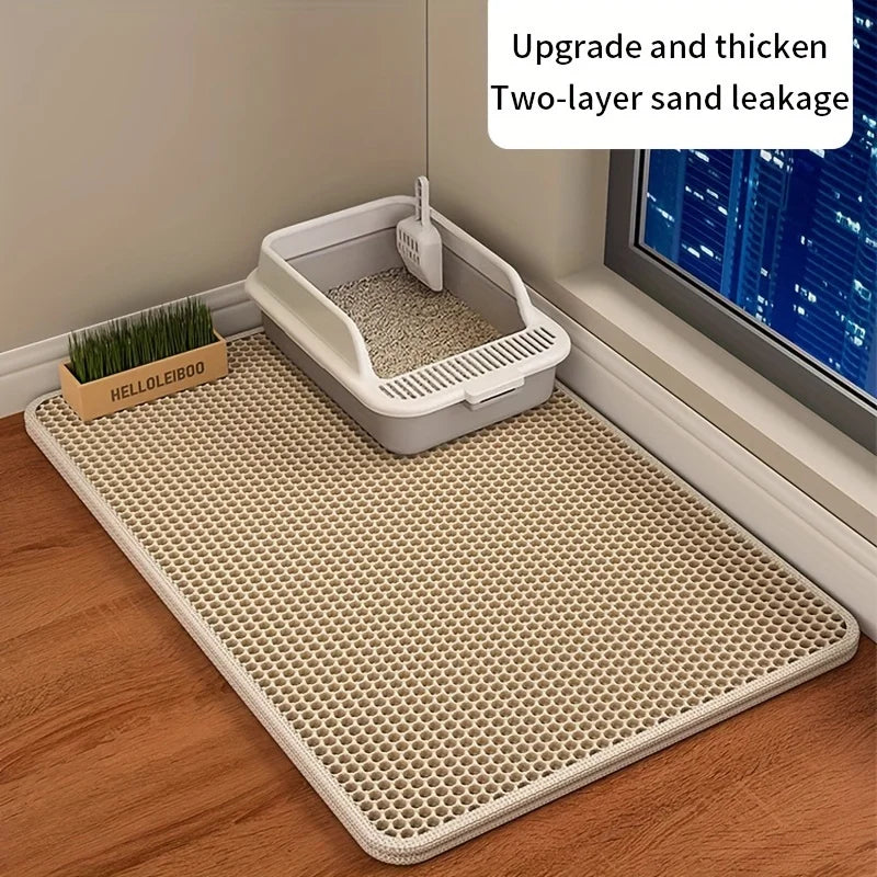 Large Cat Litter Mat Honeycomb Double Layer Urine Waterproof