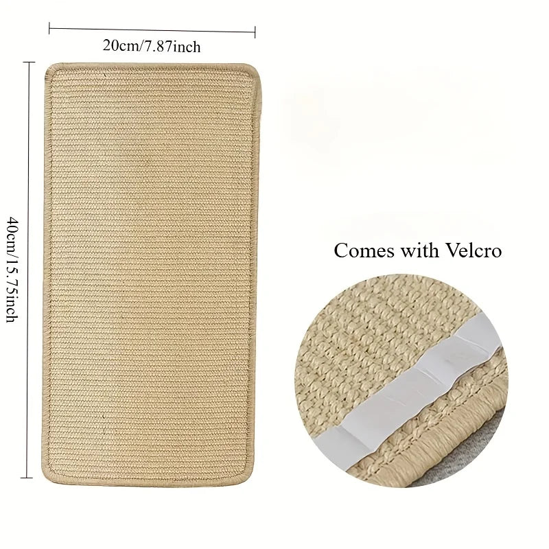 Wall-Mounted Sisal Cat Scratcher Mat - Durable Scratch Pad for Indoor Cats