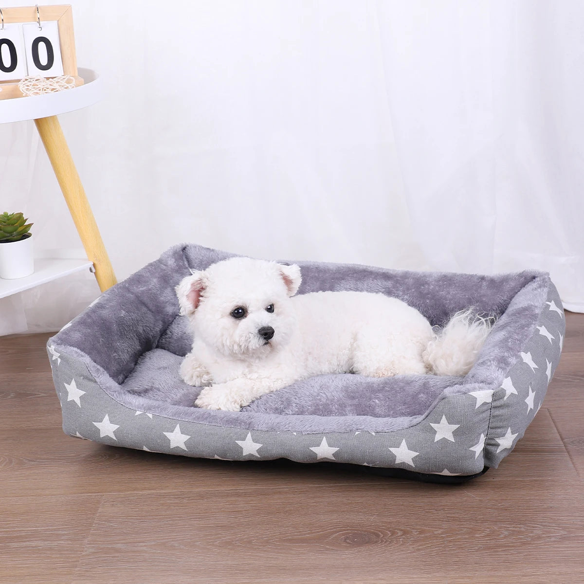 Plush Washable Dog Basket Bed for Small Large Dogs