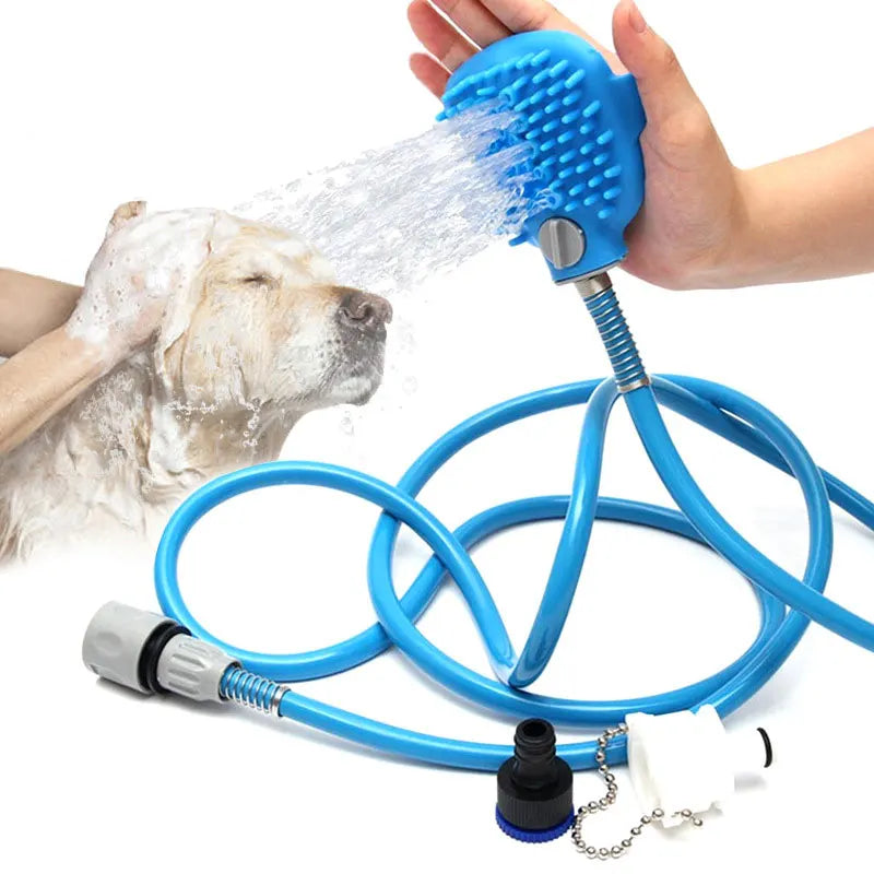 Pet Dog Bath Head Puppy Grooming Washing Sprayer Long Tube Large Dog Brush