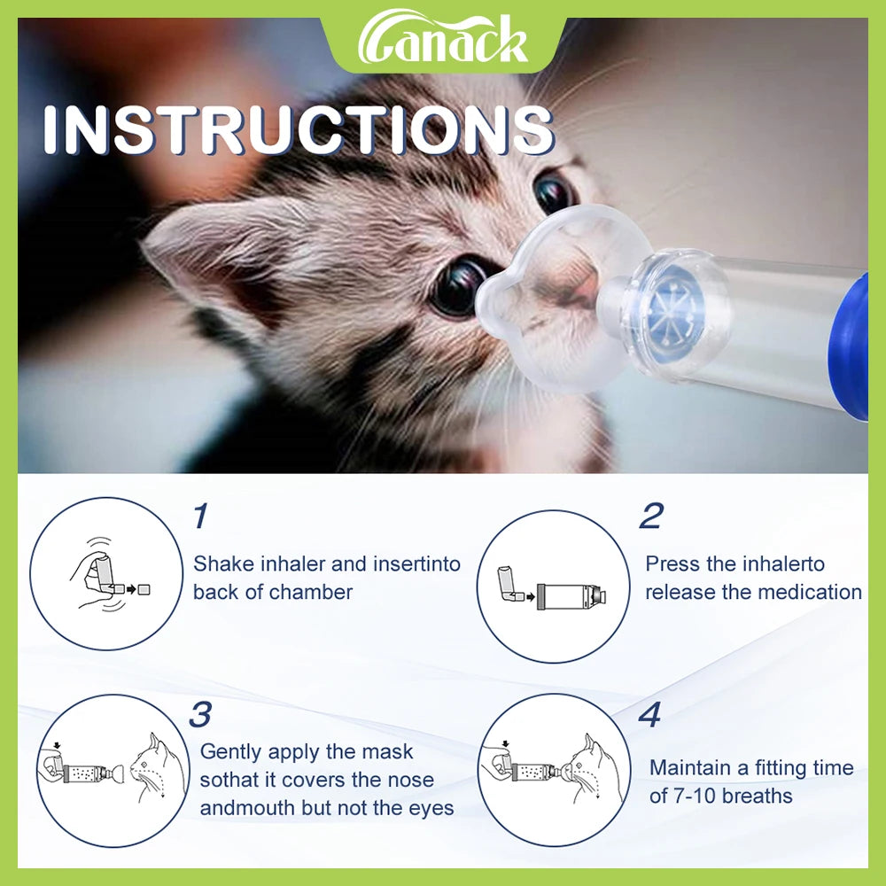 Portable Pet Aerosol Chamber Inhaler Spacer for Cats & Dogs